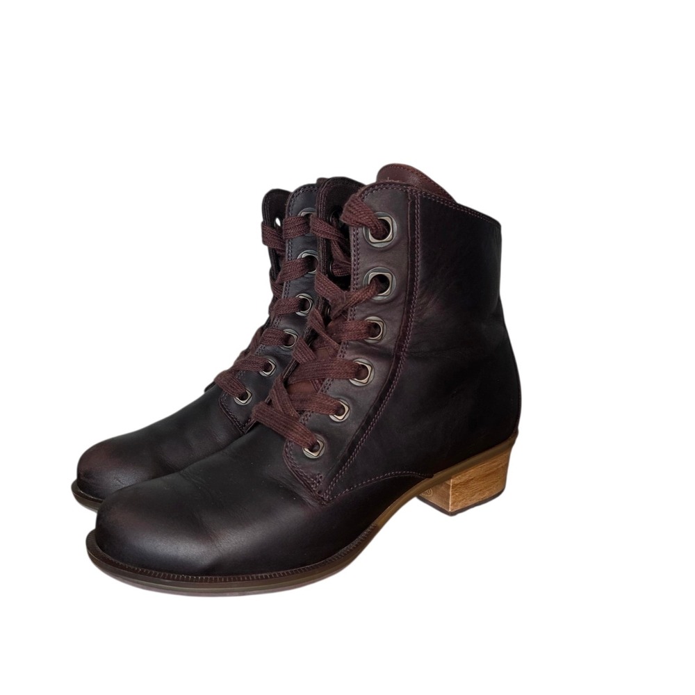 Chaco Cataluna Women's 9 Mahogany Leather Lace Up Ankle Boots Comfort